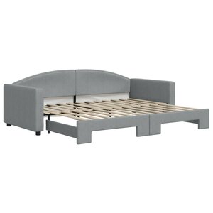 vidaXL Lit de jour avec gigogne sans matelas gris clair 90x200 cm