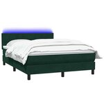 vidaXL Sommier à lattes de lit et matelas et LED vert foncé 160x220cm velours