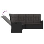 vidaXL Salon de jardin 2 Pièces avec coussins Noir Résine tressée