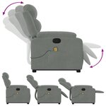 vidaXL Fauteuil de massage inclinable Gris clair Velours