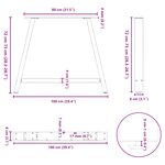vidaXL Pieds de table à manger en forme de A  2 pièces  100 x (72-73) cm  acier