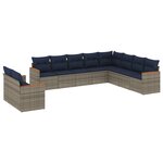 vidaXL Salon de jardin 10 Pièces avec coussins gris résine tressée