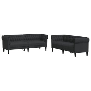 vidaXL Ensemble de canapés 2 Pièces noir tissu