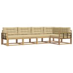 vidaXL Ensemble de canapés d'extérieur 4 Pièces Blanc et Beige Polyester