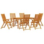 vidaXL Ensemble de salle à manger pour jardin 7 pc Marron