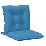 vidaXL Coussins de chaise à dossier bas lot de 4 bleu mélangé tissu