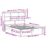 vidaXL Lit bibliothèque sans matelas blanc 140x200 cm bois pin massif