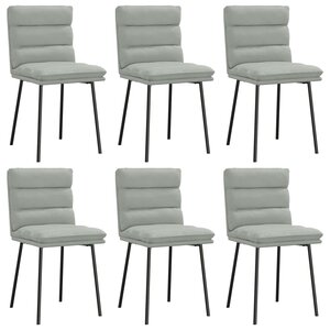vidaXL Chaises à manger lot de 6 gris clair velours