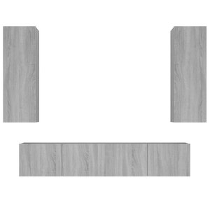vidaXL Ensemble de meubles TV 4 Pièces Sonoma gris Bois d'ingénierie