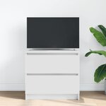 vidaXL Meuble TV blanc 60x35x54 cm bois d'ingénierie
