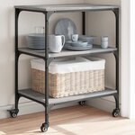 vidaXL Chariot de cuisine sonoma gris 60x41x76 cm bois d'ingénierie