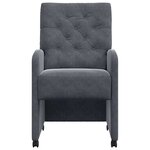 vidaXL Chaises de Salle à Manger avec Roues 2 Pièces Gris foncé Velours
