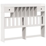 vidaXL Lit bibliothèque sans matelas blanc 140x200 cm bois pin massif