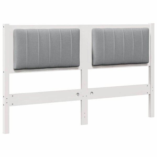 vidaXL Tête de lit capitonnée avec tête de lit Blanc 140 cm Pin massif