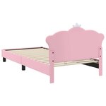 vidaXL Cadre de lit pour enfants avec tête de lit Rose 90 x 200 cm PU