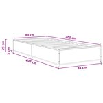 vidaXL Cadre de lit Bois ancien 80 x 200 cm Bois d'ingénierie