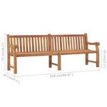 vidaXL Banc de jardin 228 cm bois de teck solide