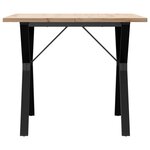 vidaXL Table à manger cadre en Y 90x90x75 5cm bois de pin massif fonte