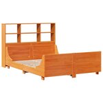 vidaXL Lit bibliothèque sans matelas cire marron 160x200cm bois massif
