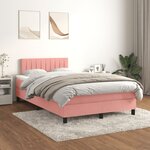 vidaXL Sommier à lattes de lit avec matelas rose 120x190 cm velours