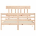vidaXL Cadre de lit avec tête de lit 120x200 cm bois massif