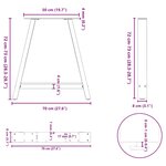 vidaXL Pieds de table à manger en forme de A 2 pièces Blanc 70 x (72-73) cm Acier