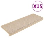 vidaXL Tapis d'escalier autocollants 15 Pièces 65x21x4 cm Berber