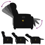 vidaXL Fauteuil de massage inclinable électrique Noir Tissu