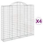 vidaXL Paniers à gabions arqués 4 Pièces 200x30x180/200 cm Fer galvanisé