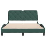 vidaXL Cadre de lit avec tête de lit Vert foncé 140x200 cm Velours