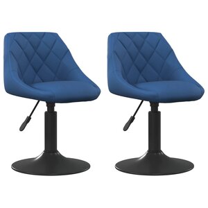 vidaXL Chaises pivotantes à manger lot de 2 bleu velours