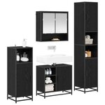 vidaXL Ensemble de mobilier de salle de bain 4 Pièces Chêne noir