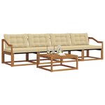 vidaXL Ensemble de canapés d'extérieur 5 Pièces Naturel et Beige
