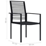 vidaXL Chaises de jardin lot de 4 Rotin PVC Noir