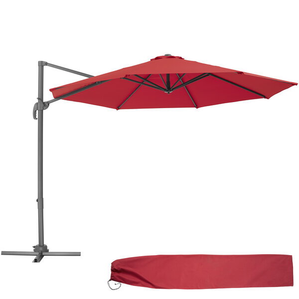 Tectake Parasol DARIA 300 cm - rouge bordeaux