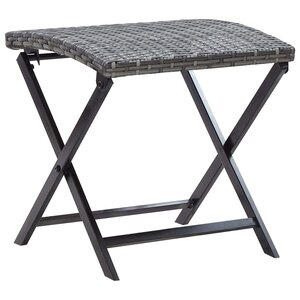 vidaXL Tabouret pliable résine tressée gris