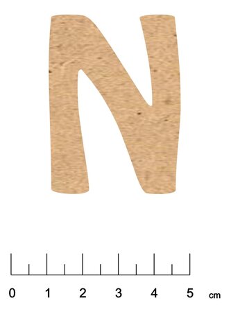 Alphabet en bois MDF adhésif 5 cm Lettre N - Terre et Bois Créations