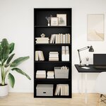 vidaXL Bibliothèque noir 80x30x189 cm bois d'ingénierie