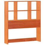 vidaXL Lit bibliothèque sans matelas cire marron 100x200 cm pin massif