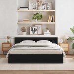 vidaXL Cadre de Lit Chêne noir 180 x 200 cm Bois d'ingénierie