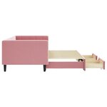 vidaXL Lit de jour avec gigogne et tiroirs rose 90x200 cm velours