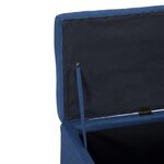 Banquette pouf tabouret meuble banc avec compartiment de rangement 116 cm bleu polyester 3002070