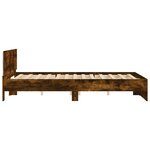 vidaXL Cadre de lit avec LED sans matelas chêne fumé 160x200 cm