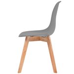 vidaXL Chaises à manger lot de 4 Gris Plastique