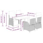 vidaXL Ensemble à manger de jardin 5 Pièces et coussins marron poly rotin