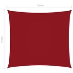 vidaXL Voile de parasol Tissu Oxford carré 3 6x3 6 m Rouge