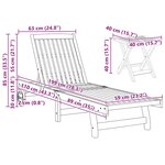 vidaXL Chaises longues lot de 2 avec table bois massif d'acacia