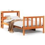 vidaXL Cadre de lit avec tête de lit sans matelas cire marron 75x190cm