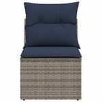 vidaXL Canapé de jardin sans accoudoirs coussins gris résine tressée