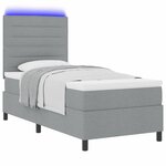 vidaXL Lit à ressorts avec matelas Gris clair 100 x 200 cm tissu